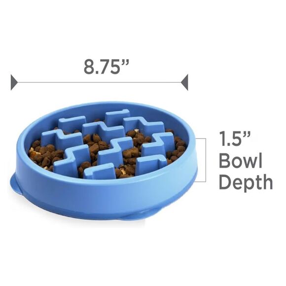 NWT Outward Hound Slo Bowl Blue MEDIUM Slow Feeder Anti Bloat Dog Bowl - Picture 7 of 10